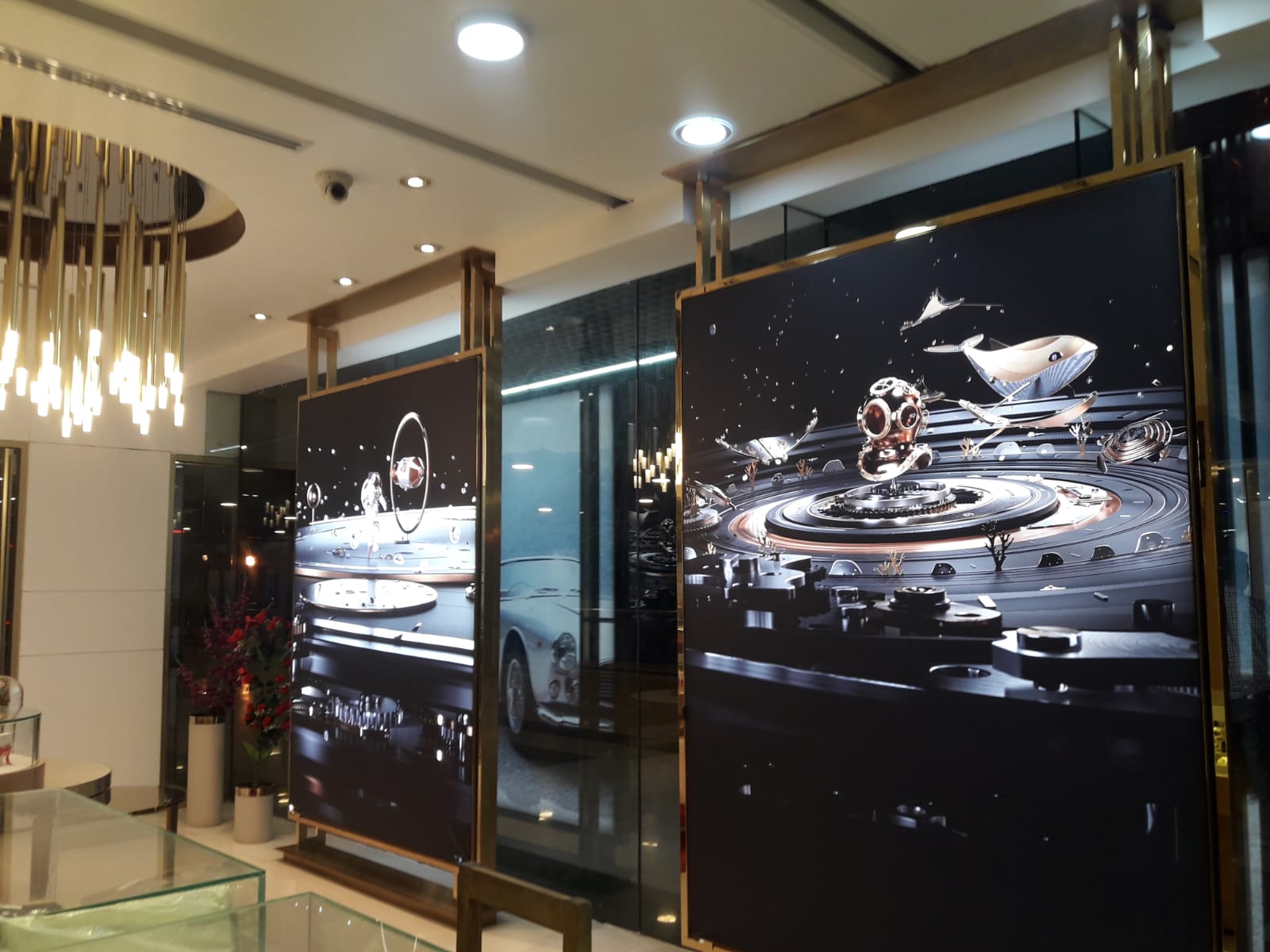 A watch movement being assembled by a watchmaker.